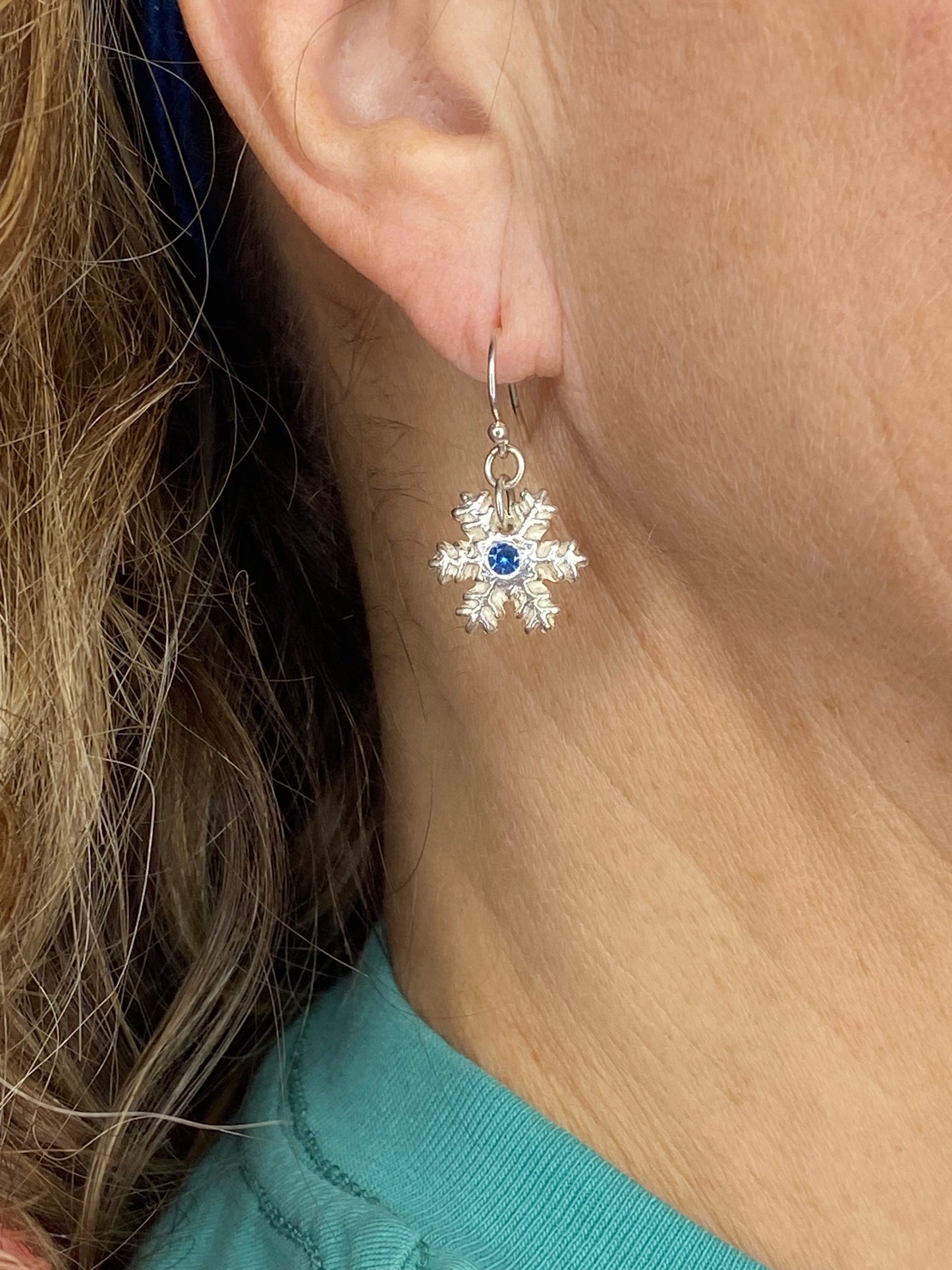 Snowflake Classic Earrings -Light Blue