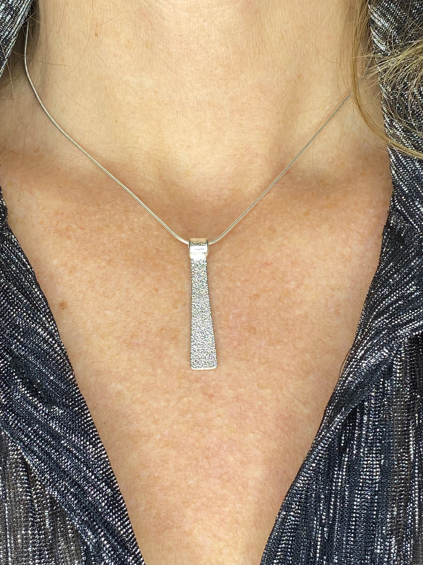 Rectangular Sandpaper Necklace