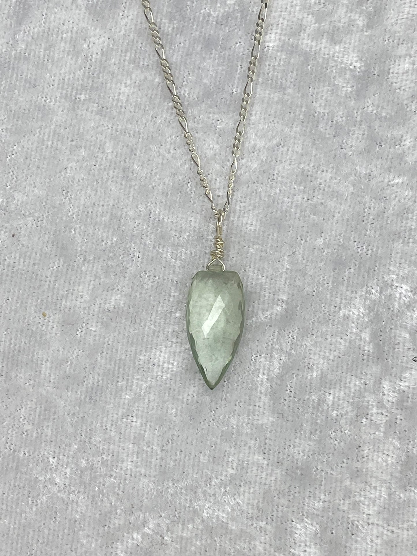 Green Amethyst Conch Briolette Necklace