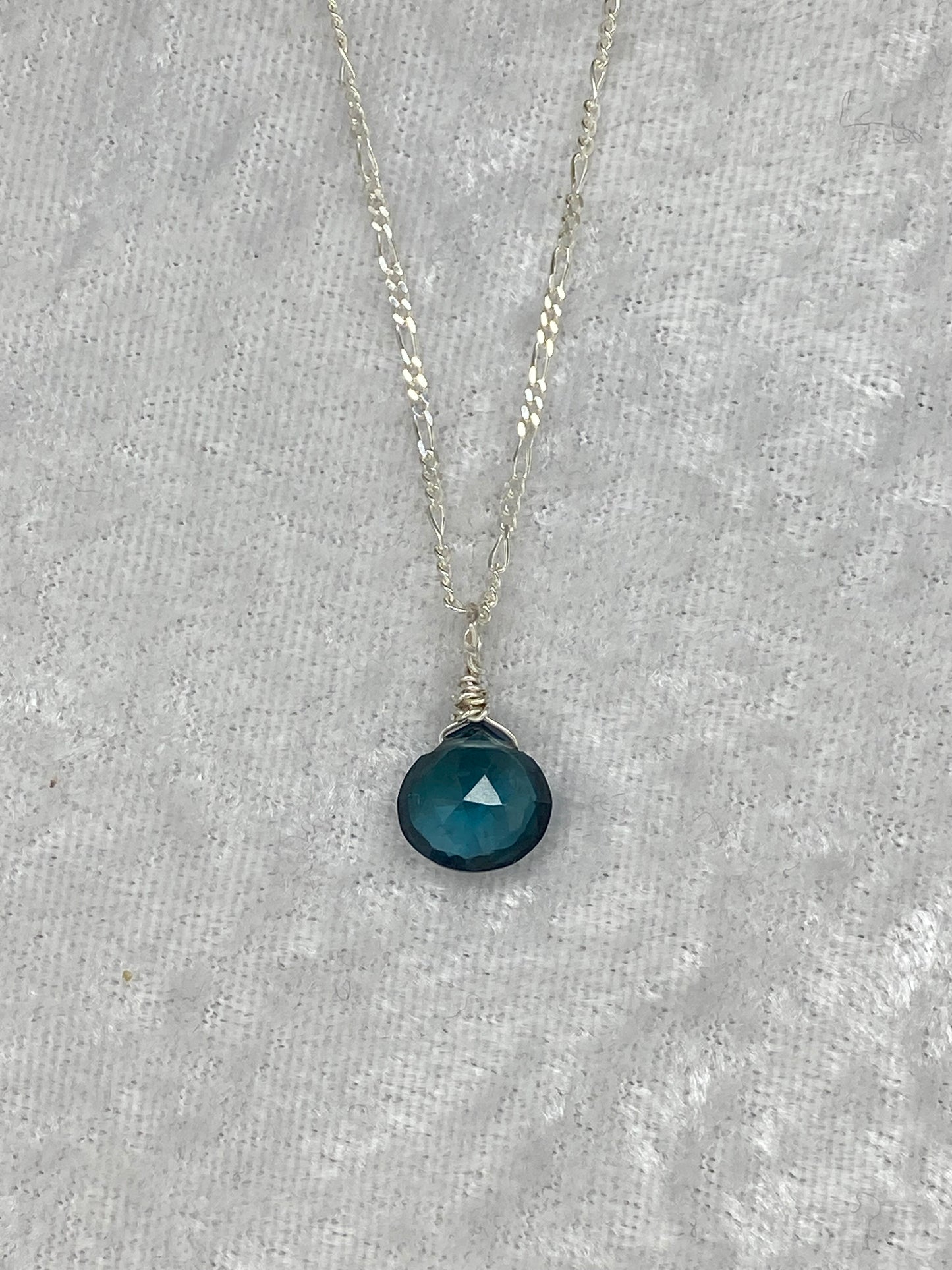 London Blue Topaz Heart Briolette Necklace