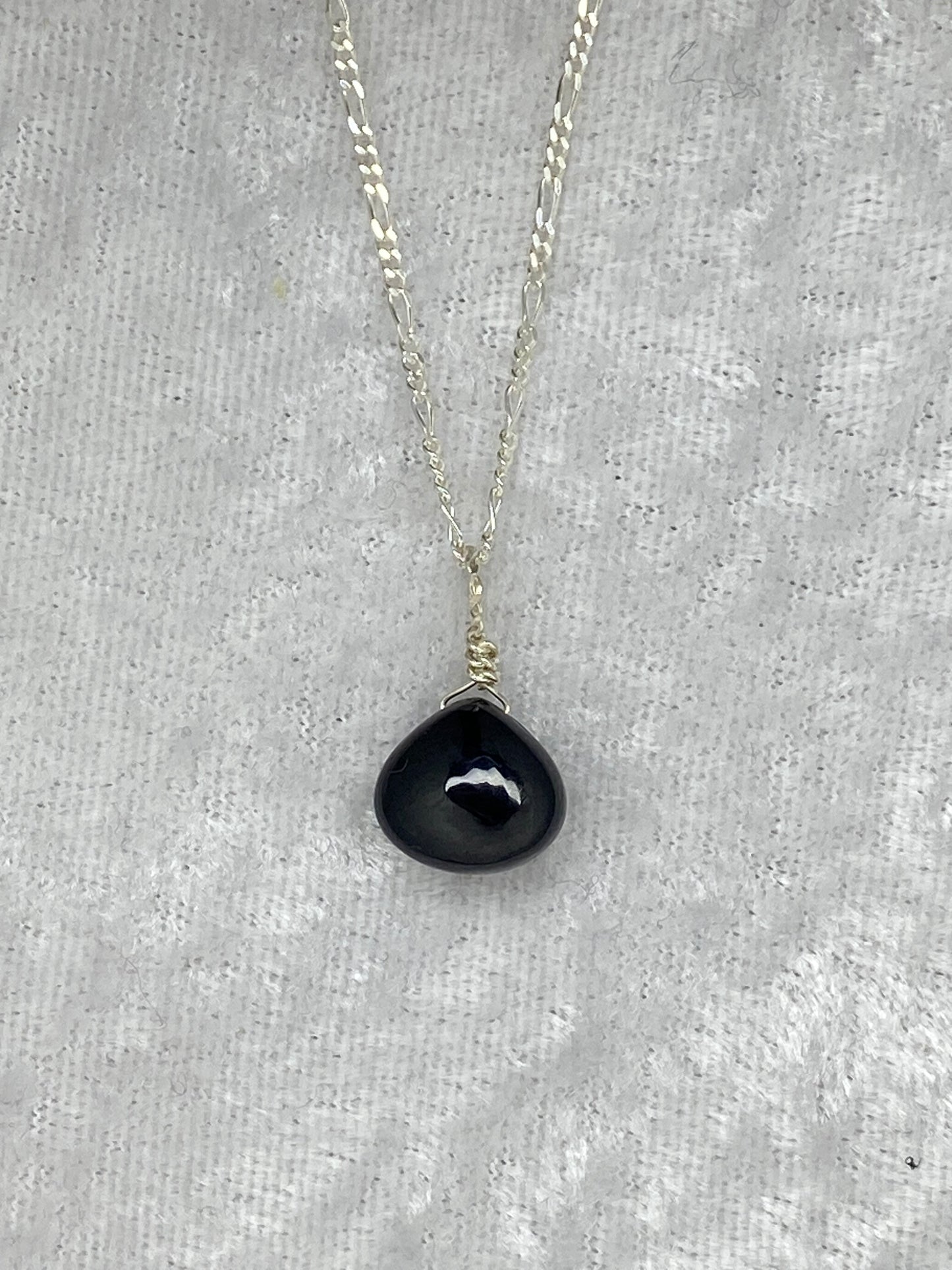 Black Spinel Heart Briolette Necklace