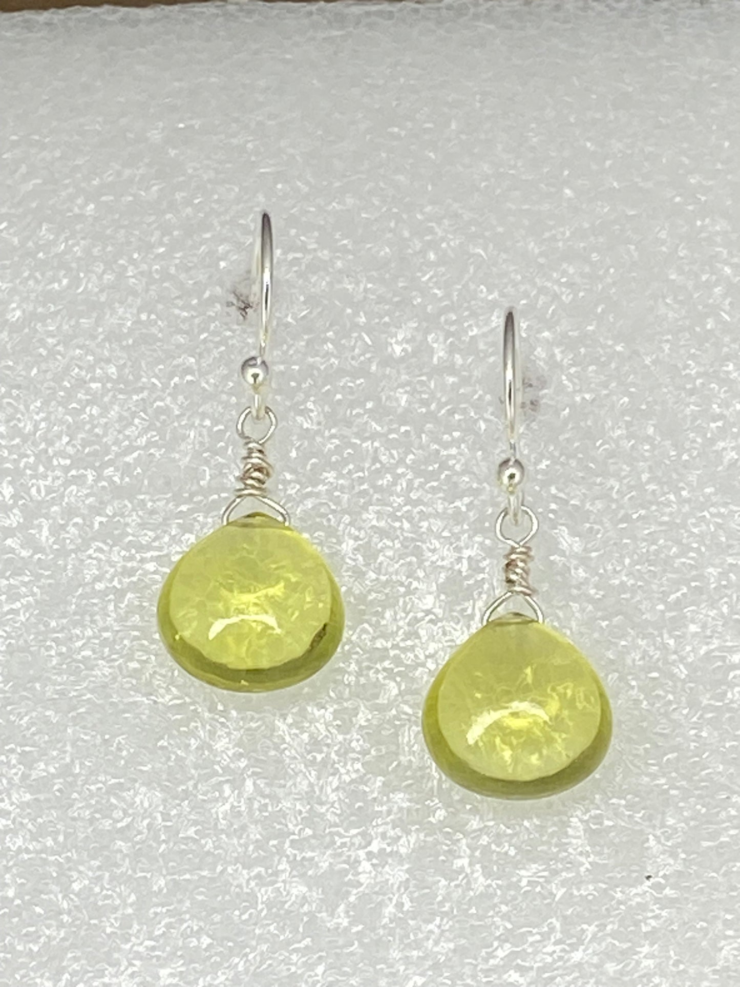 Lemon Quartz Heart Briolette Earrings