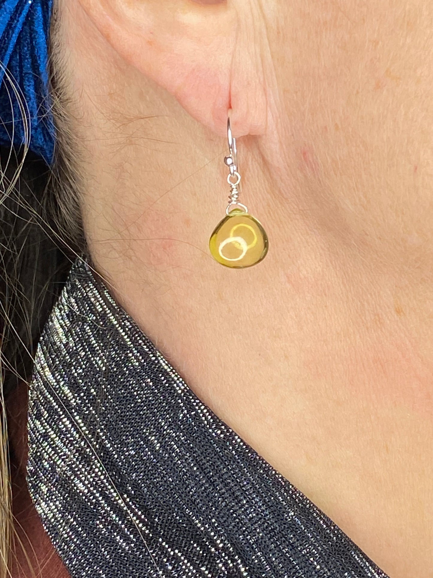 Lemon Quartz Heart Briolette Earrings