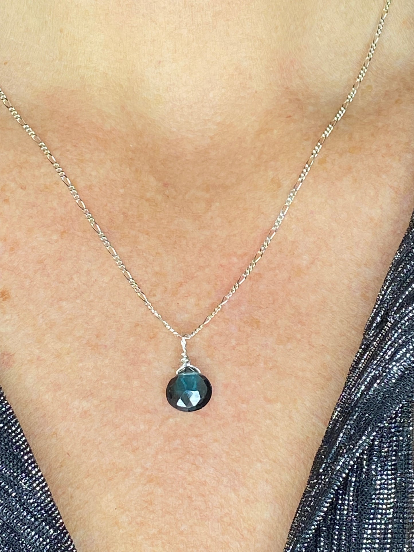 London Blue Topaz Heart Briolette Necklace