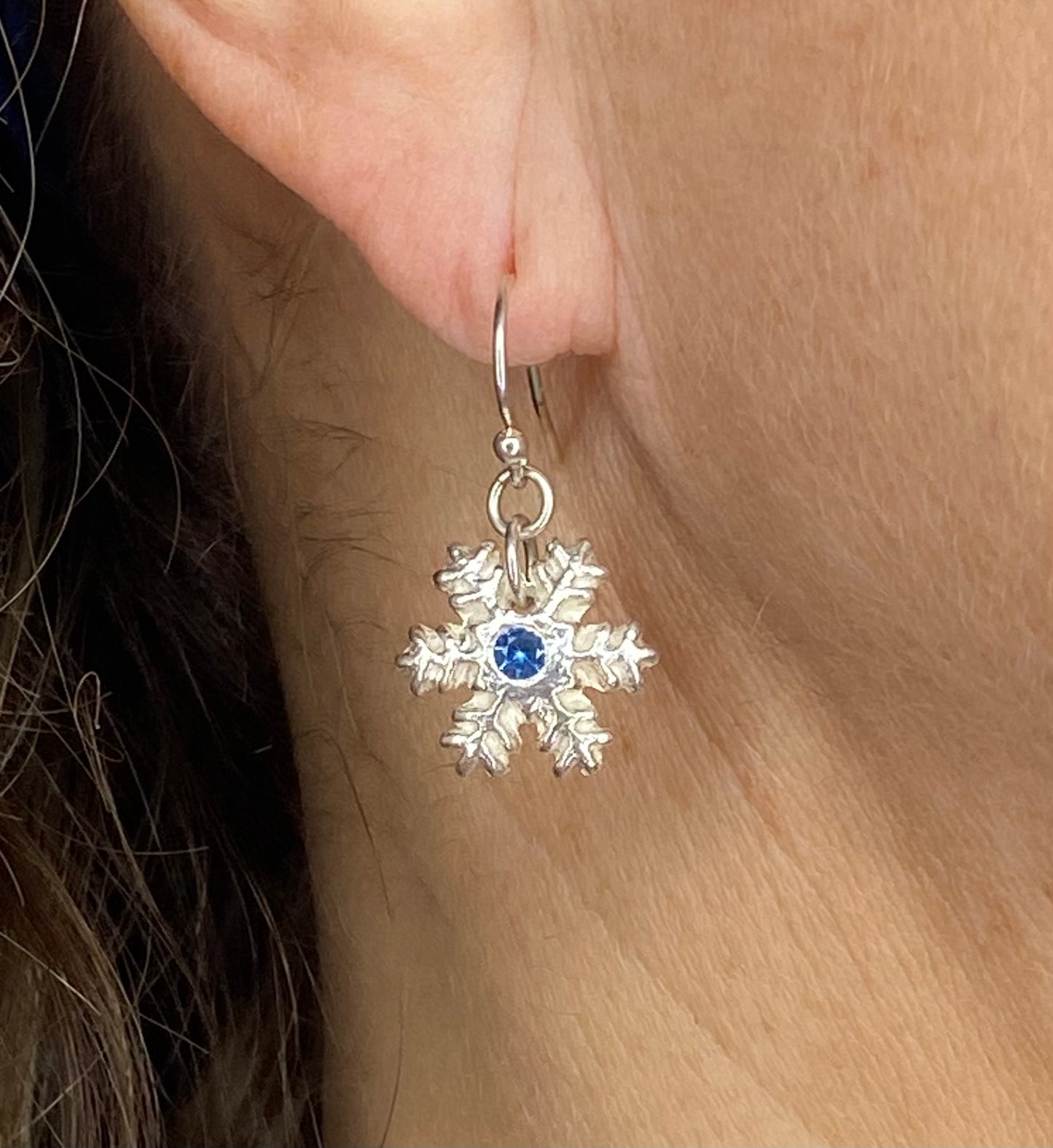 Snowflake Classic Earrings -Dark Blue