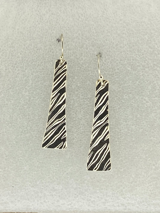 Rectangular Zebra Earrings