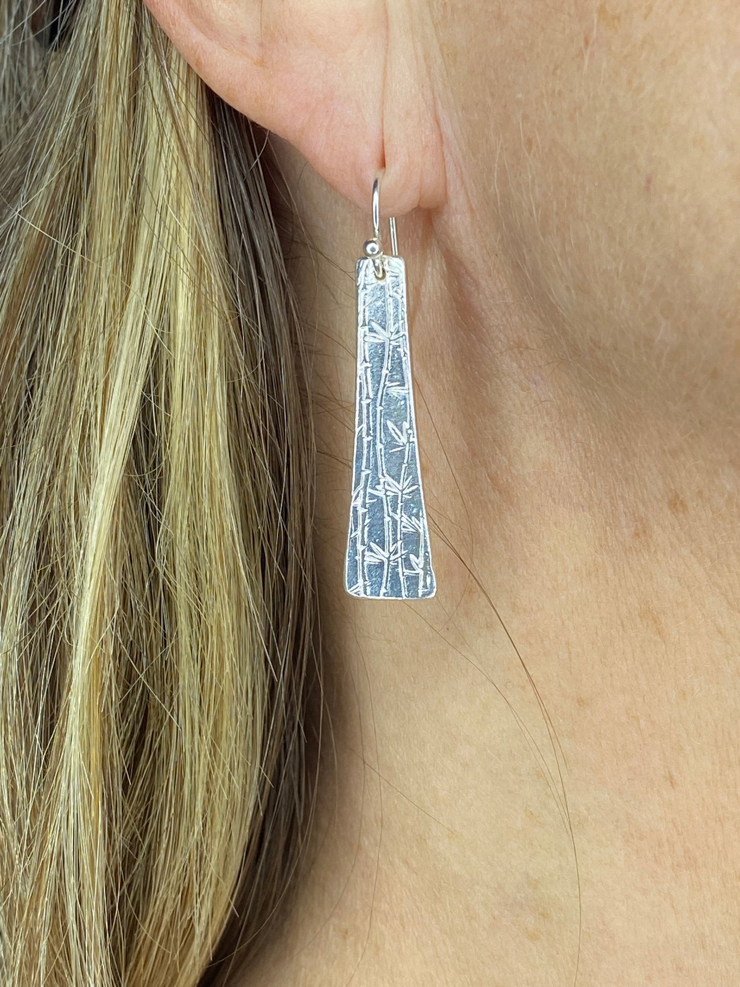Rectangular Bamboo Earrings