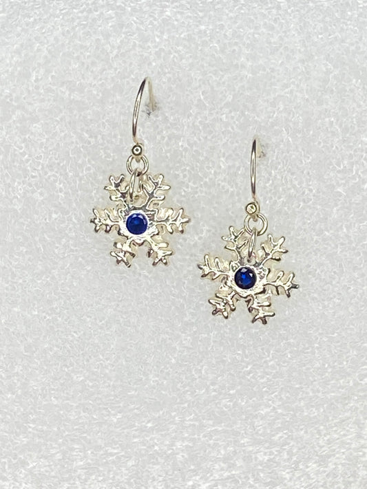 Snowflake Classic Earrings -Dark Blue