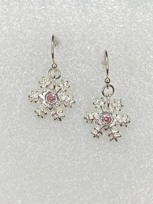 Snowflake Classic Earrings - Light Pink