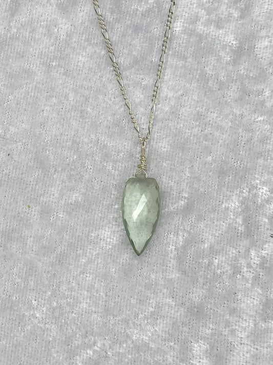 Green Amethyst Conch Briolette Necklace