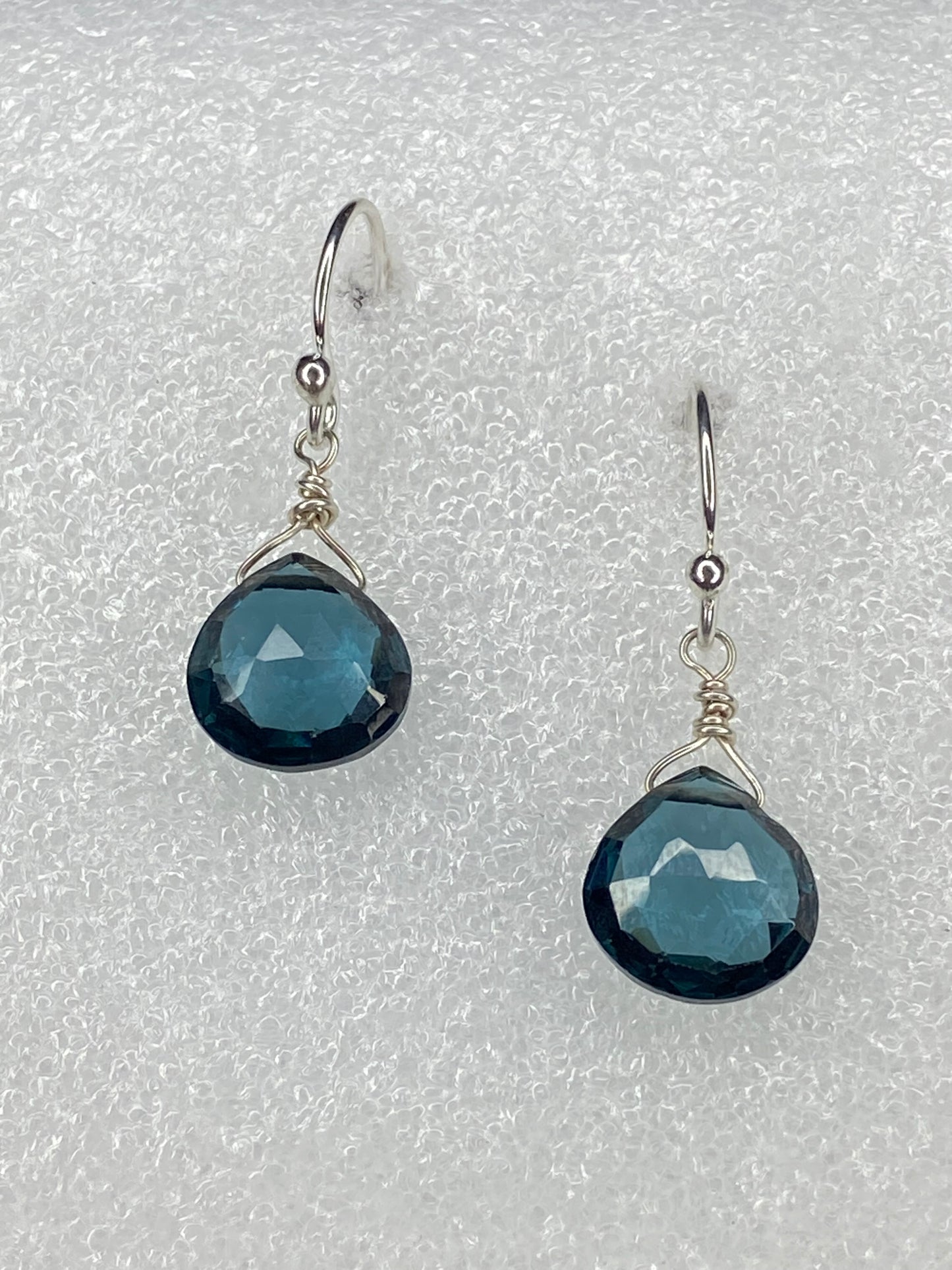 London Blue Topaz Heart Briolette Earrings